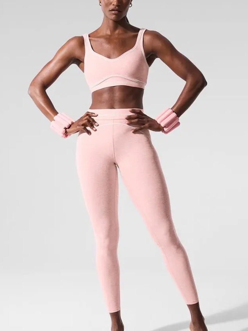 Alo Yoga | SET! NWT! Alosoft Heartthrob Leggings + Bra In Pink Quartz - XS